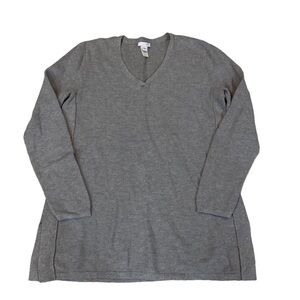 J. Jill V-Neck Knit Sweater Gray Size Small Long Sleeve Perfect for daytime